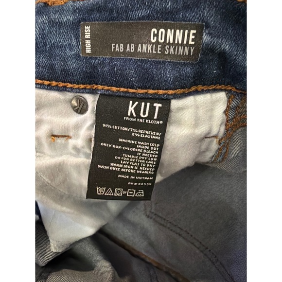 KUT from the Kloth Connie Skinny Jeans Women 00 Blue Excellent High Rise Fab Ab - Picture 4 of 7